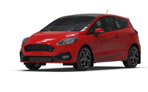Ford Fiesta ST Mud Flap Kit - Front + Rear - Rally Armor - UR Series - Red - `18-`23